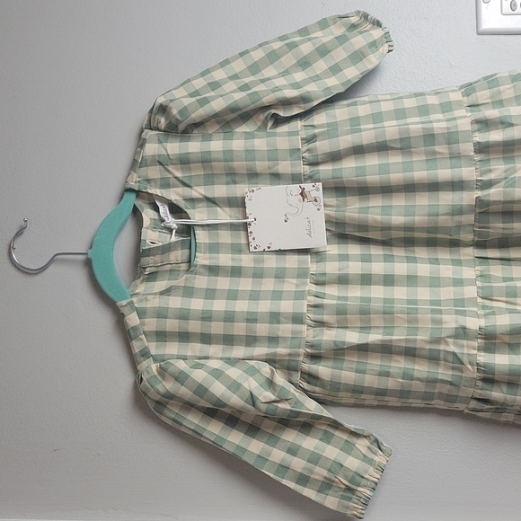 Delicat New York Short Sleeve Gingham Long Robe Dress Slaye/White-Size 7 - Picture 7 of 10